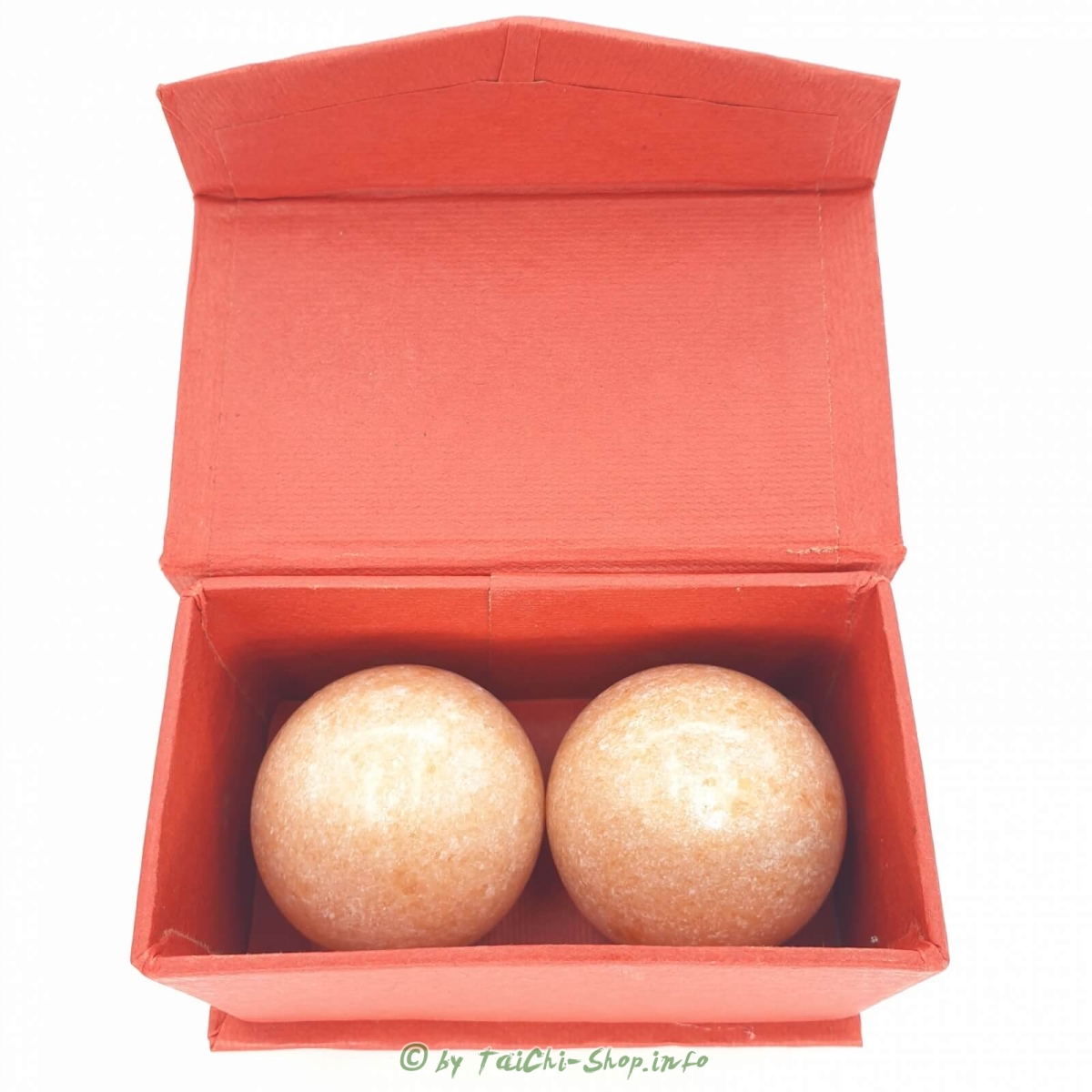 Qi-Gong Kugeln Marmor, Hellrot 3,5 cm