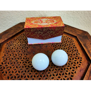 Qi-Gong Kugeln Marmor, wei� 5 cm