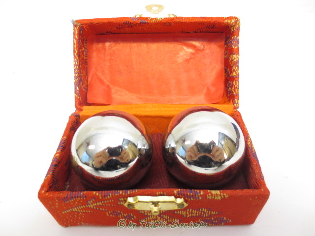 Qi-Gong Kugeln silberfarben 3,5 cm