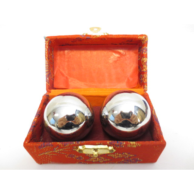 Qi-Gong Kugeln silberfarben 3,5 cm