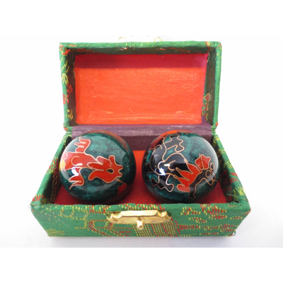 Qigong Kugeln Drache & Phönix grün 3,5 cm