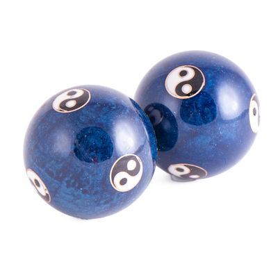 Qigong Kugeln blau (Yin Yang) 3,5 cm