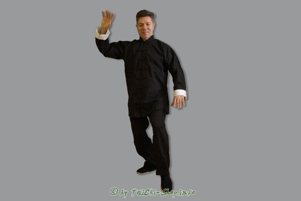 Tai Chi Anzug Baumwolle mit weissen Aufschlägen