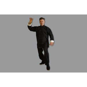 Tai Chi Anzug Baumwolle mit weissen Aufschlgen