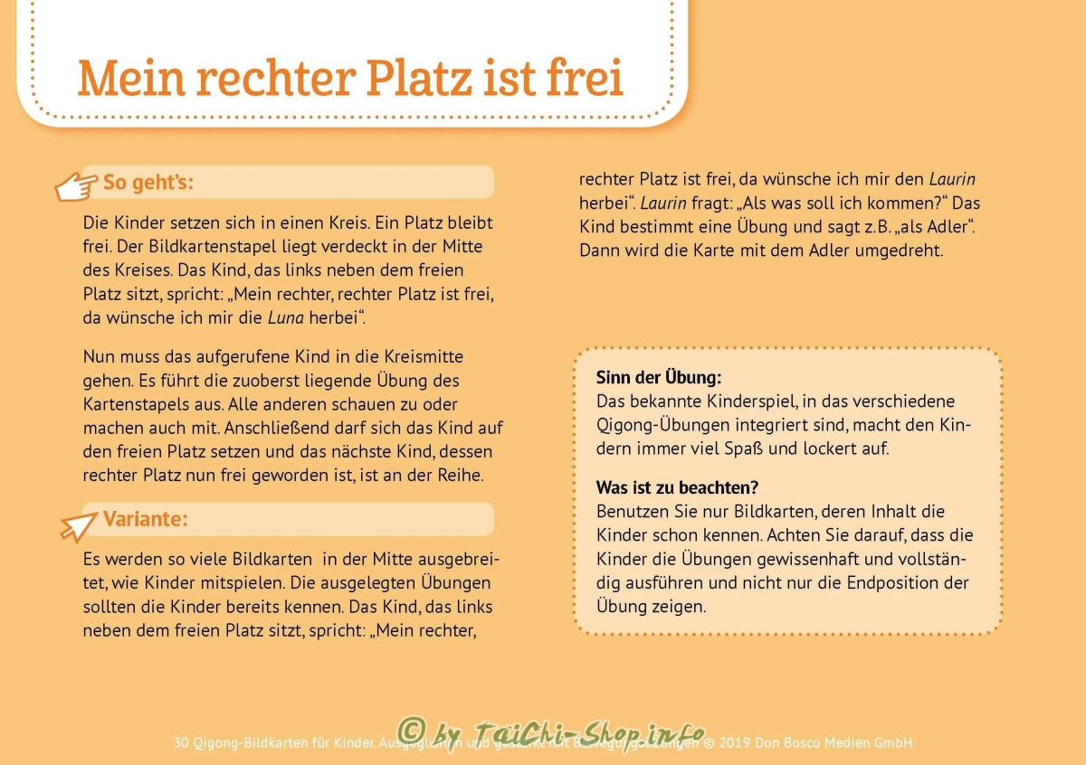 30 Qigong-Bildkarten für Kinder