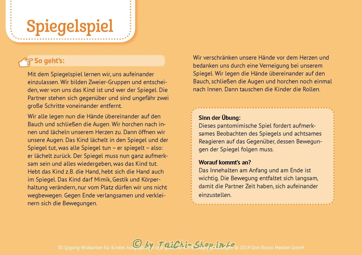 30 Qigong-Bildkarten für Kinder