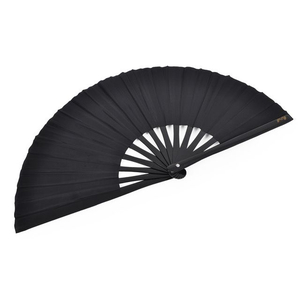 Tai Chi bungsfcher einfarbig schwarz mit schwarzen Streben