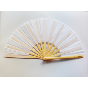 Tai Chi bungsfcher einfarbig wei mit hellen Streben