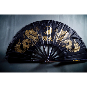 Hochwertiger Metallfcher - Links Schwarz