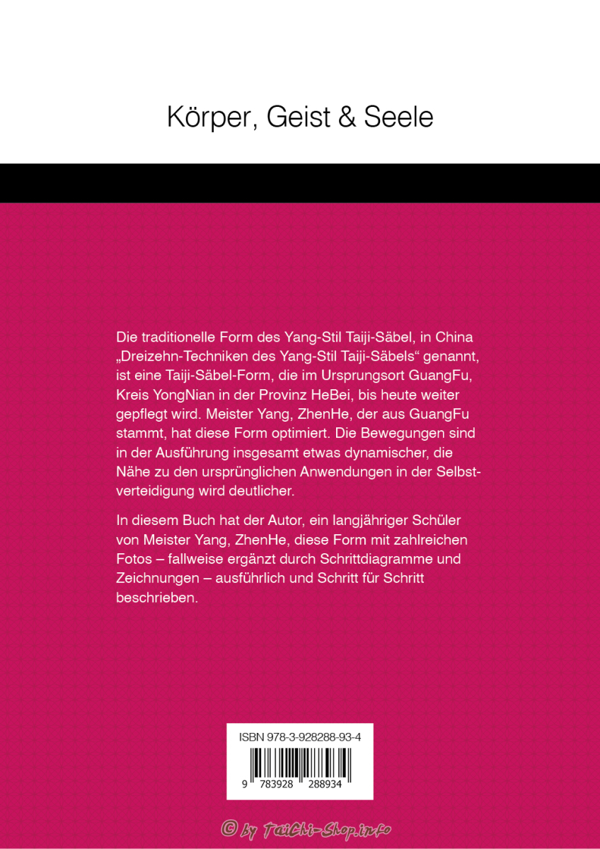 Buch: Yang-Stil Taiji-Säbel — Traditionelle Form / Foen Tjoeng Lie