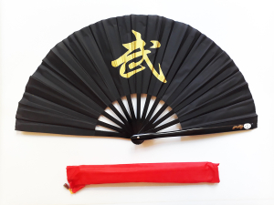 Tai Chi Übungsfächer WU - schwarz/ links