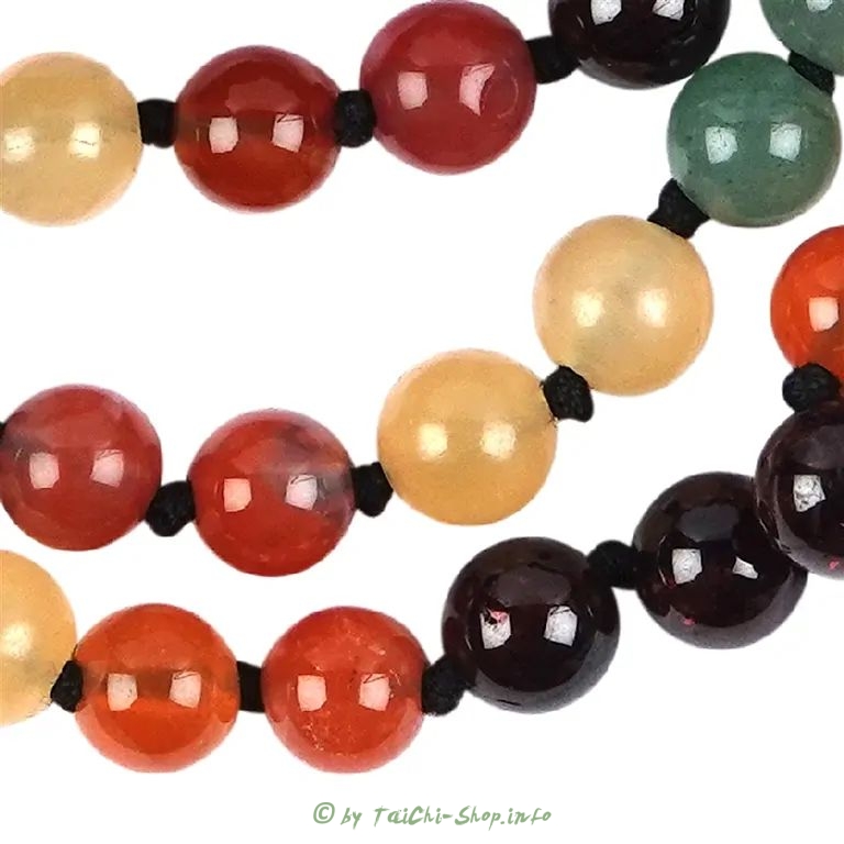Edelstein-Mala Rudraksha mit Chakrasteinen