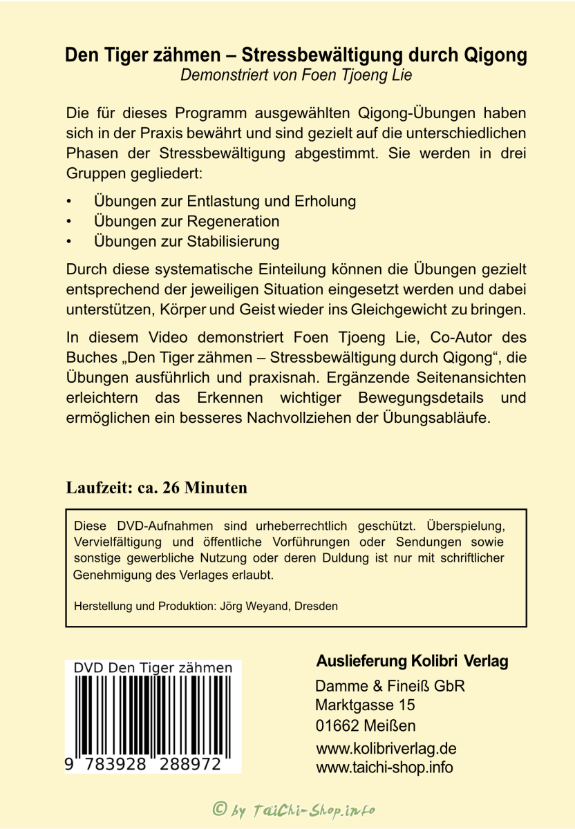 DVD: Den Tiger zähmen – Stressbewältigung durch Qigong