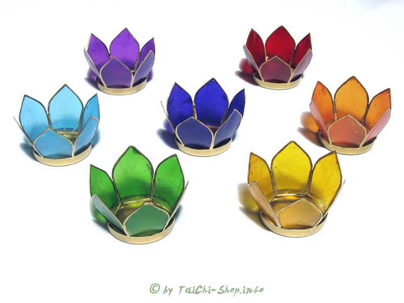 Chakra Lotus Kerzenhalter Set 7