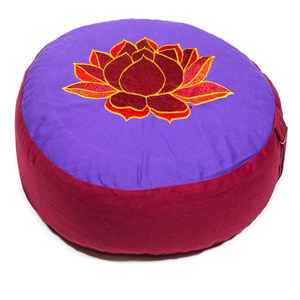 Meditationskissen: Lotus violett/rot/orange
