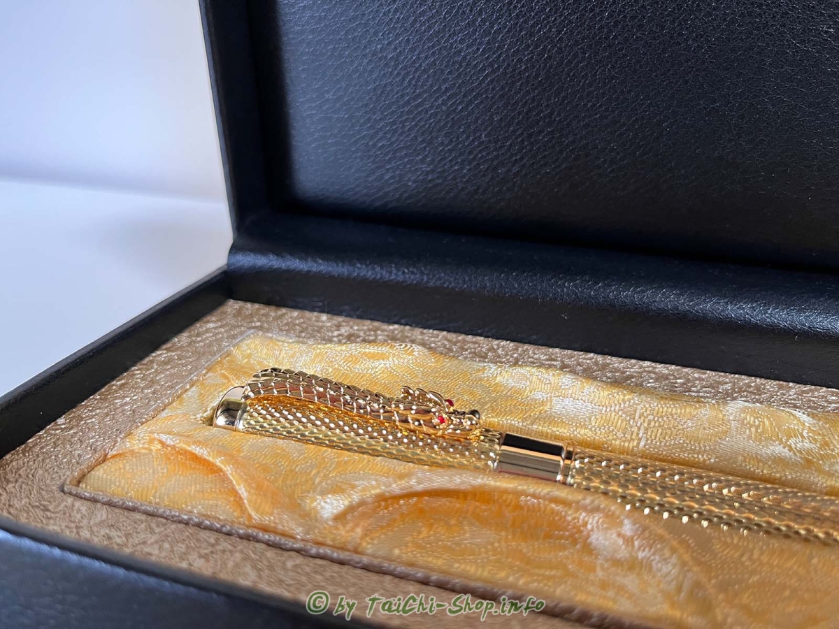 Goldener Drachen-Füllfederhalter in edler Geschenkbox