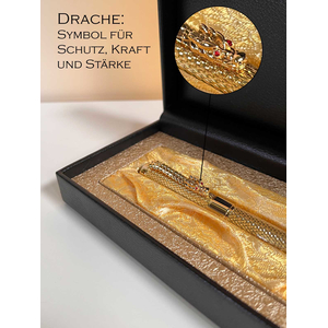 Goldener Drachen-Fllfederhalter in edler Geschenkbox