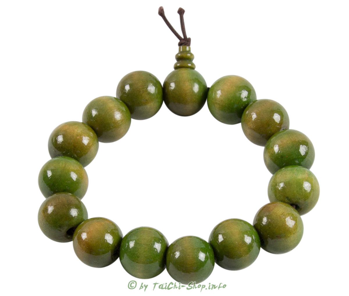 Mala/Armband Mango Holz / grün- elastisch