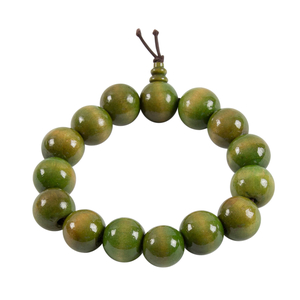 Mala/Armband Mango Holz / grn- elastisch