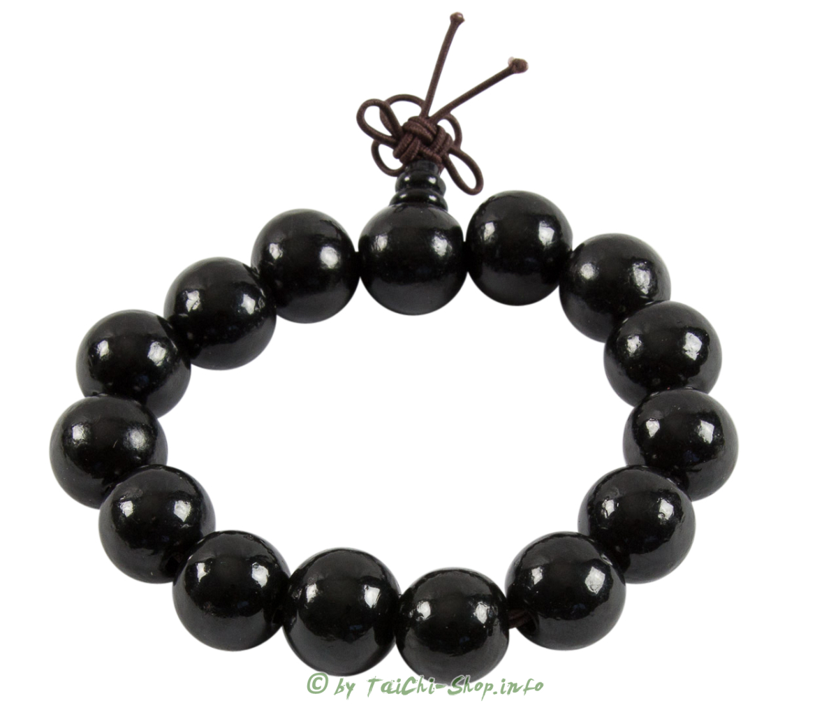 Mala/Armband Mango Holz / schwarz - elastisch