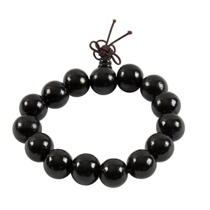 Mala/Armband Mango Holz / schwarz - elastisch