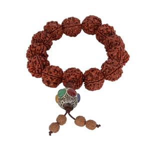 Tibetisches Pranabodi Armband mit Silberchakraperle -...