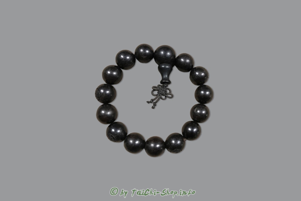 Shaolin Mala/Armband Sandelholz / schwarz - elastisch