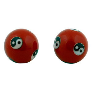 Qigong Kugeln rot (Yin Yang) 3,5 cm