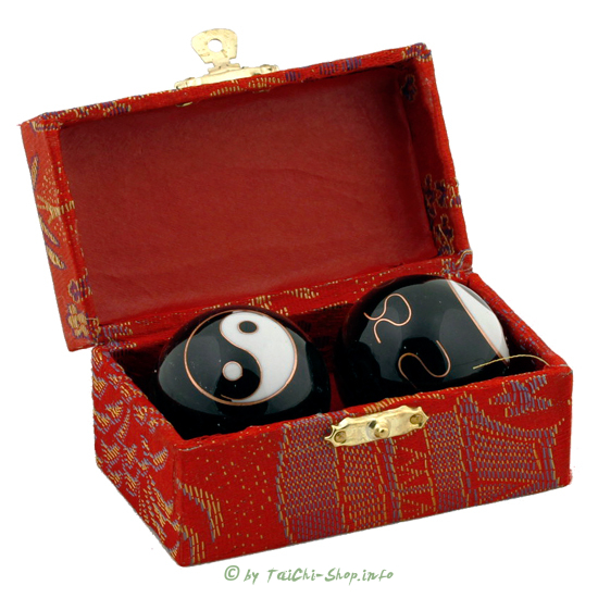 Qigong Kugeln schwarz Yin Yang (groß) 4 cm