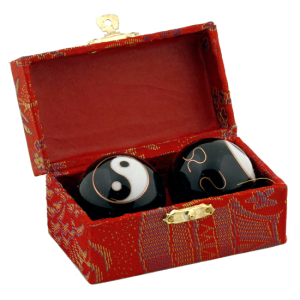 Qigong Kugeln schwarz Yin Yang (groß) 4 cm