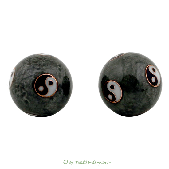 Qigong Kugeln Yin Yang/Tai Chi grau 3,5 cm