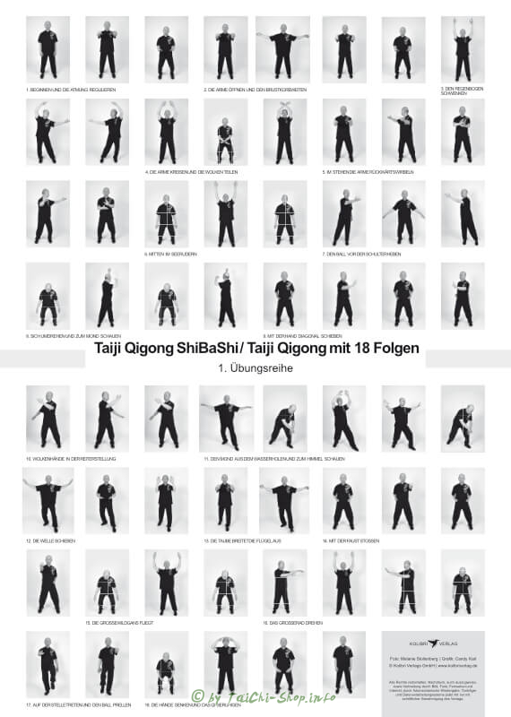 Poster Taiji Qigong mit 18 Folgen