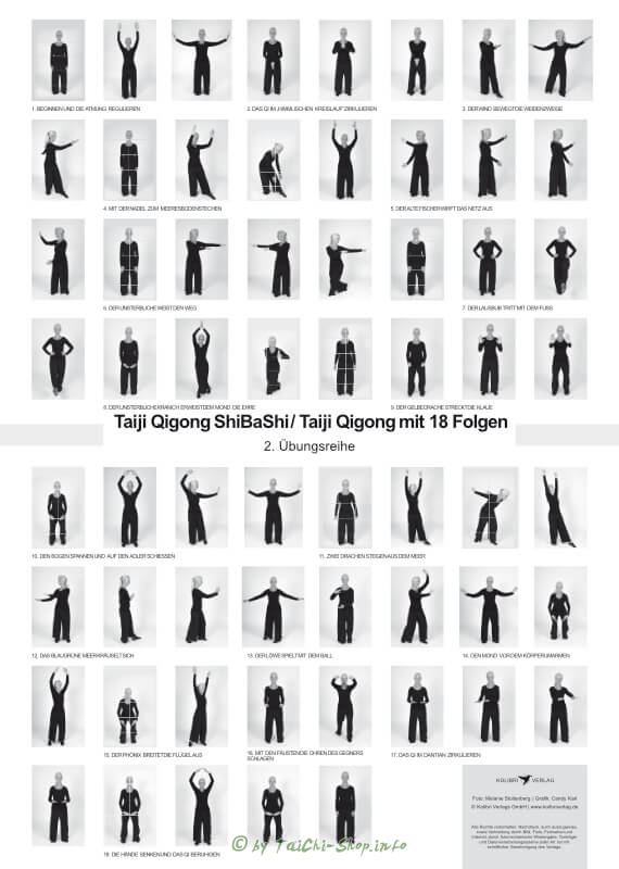 Poster Taiji Qigong mit 18 Folgen