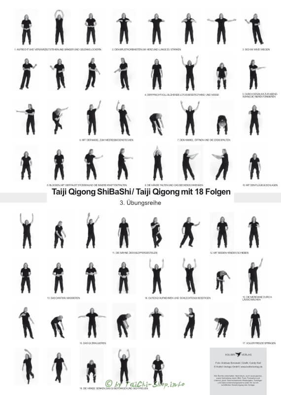Poster Taiji Qigong mit 18 Folgen