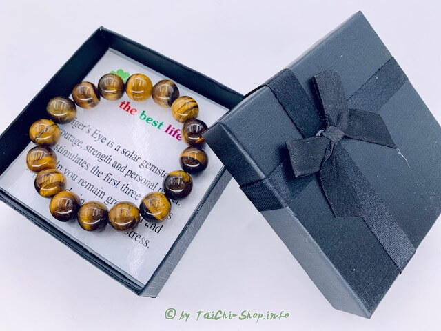 Armband Tigerauge mit Geschenkbox - elastisch