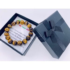 Armband Tigerauge mit Geschenkbox -  elastisch