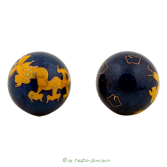 Qigong Kugeln gelber Drache 4 cm