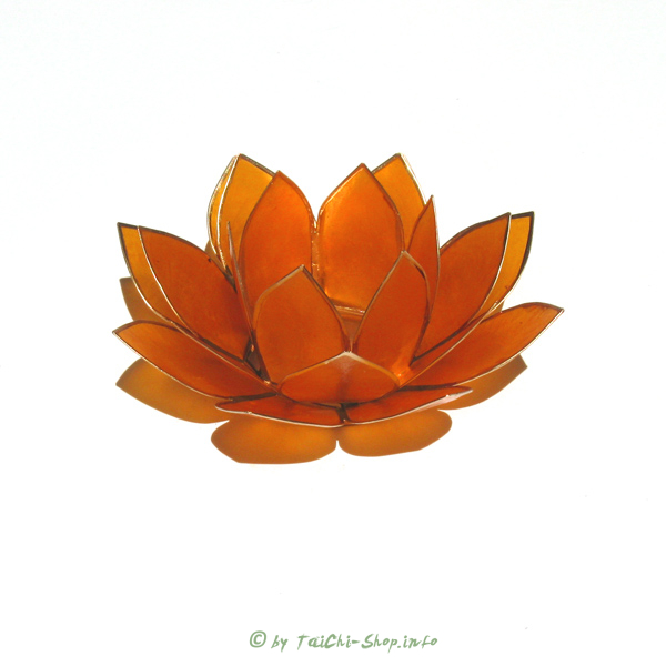 Chakra Lotus Licht Chakra 2 orange mit Rand goldfarbig