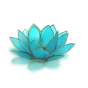 Chakra Lotus Licht Chakra 5 hellblau mit Rand goldfarbig Chakra Lotus Licht Chakra 5 hellblau mit Rand goldfarbig