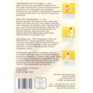 DVD: Tai Chi Schwertform mit 32 Folgen und Chen Stil Schwert