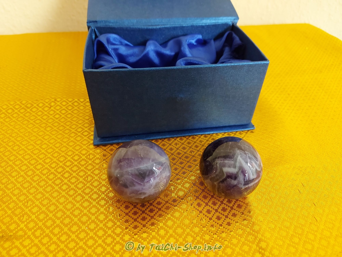 Qigong Kugeln Edelstein Amethyst 4 cm