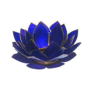 Chakra Lotus Licht Chakra 6 indigo mit Rand goldfarbig