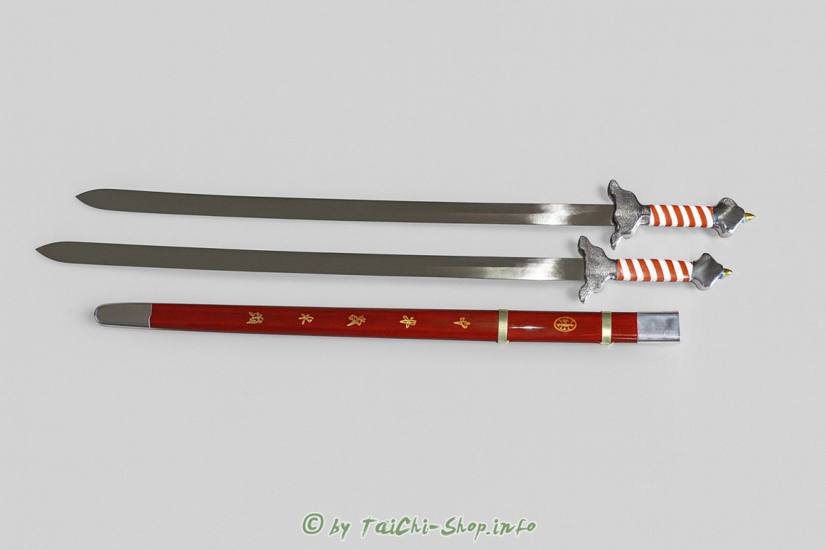 Taiji Doppelschwert – Standard, flexibel, mit Holzscheide
