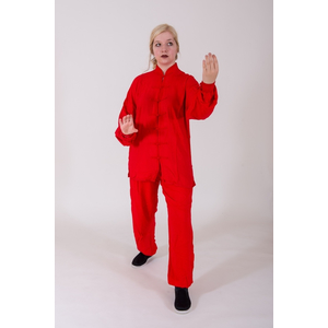 Tai Chi Anzug Viskose rot 150cm
