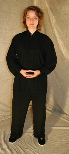 Tai Chi Anzug Viskose schwarz 170 cm