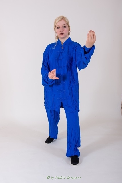 Tai Chi Anzug Viskose blau 170 cm