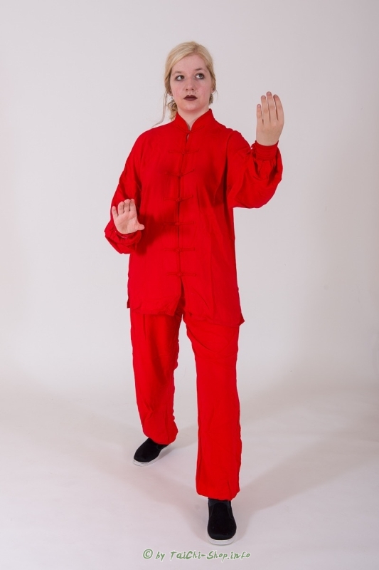 Tai Chi Anzug Viskose rot 170 cm
