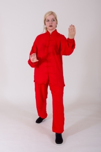Tai Chi Anzug Viskose rot 170 cm