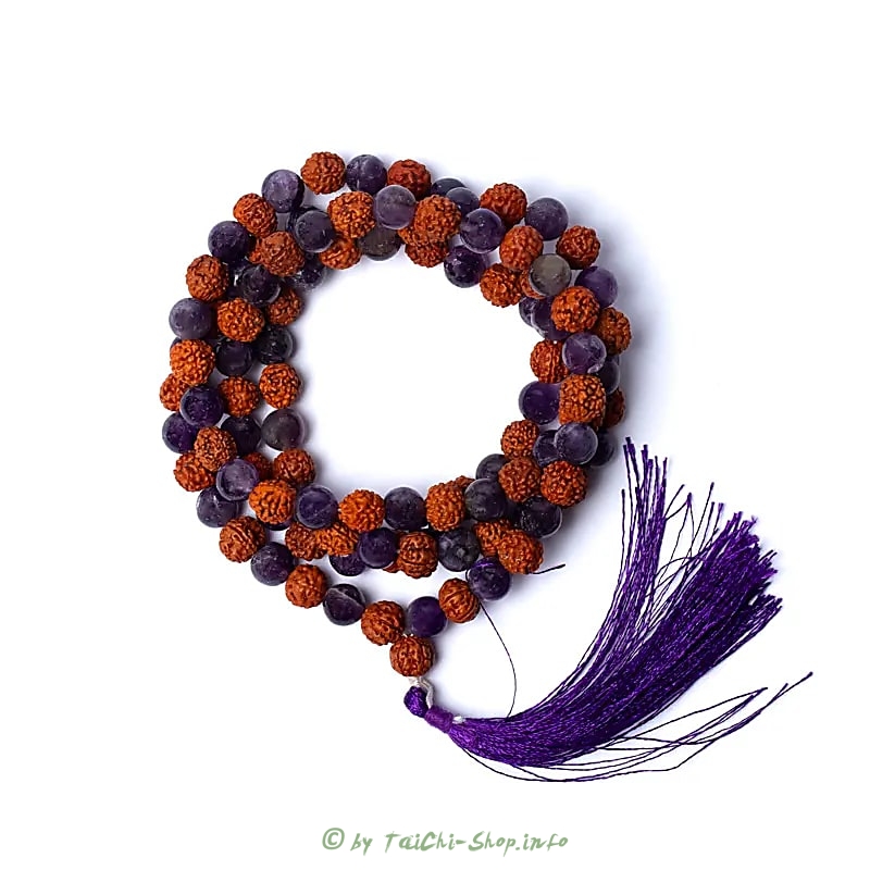 Mala Rudraksha / Amethyst - 108 Perlen