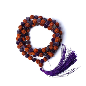 Mala Rudraksha / Amethyst - 108 Perlen